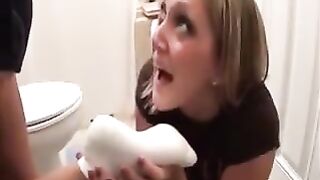 Sexy girl smell socks and feet