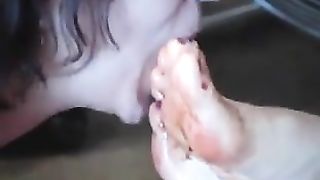 Cat 9 makes Katrina be her lil footslut and lick her feet clean