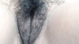 hairy Mexican shows pussy up close