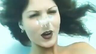 Lesbian babes fucking underwater