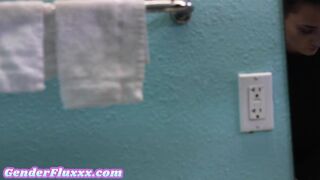 GENDERFLUXXX - Masc lesbian fingering and fucking curvy dyke in spa