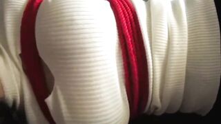 Hot blonde is usually the one who does the bondage, but this time she got tied up