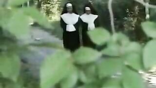 Nun's ass licking