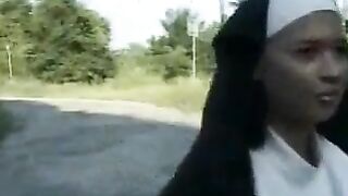 Nun's ass licking