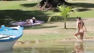 Jo & Sandra Shine outdoor sex