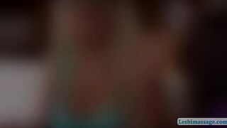 Sweet hot coach Bridgette demands Nickey lick and suck her massive boobs vigorously
