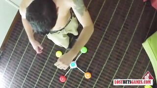 Guy challenges a girl to a memory and speed game