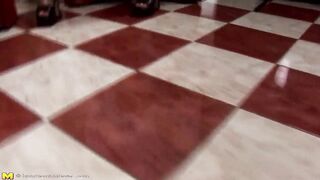 Big busty mom gets DOUBLE fisting and foot in cunt