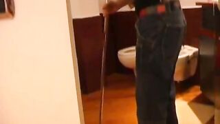 Girl dominates roomate with feet