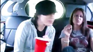 drinks + girls = lesbian kiss