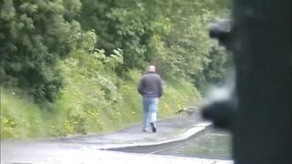 Masturbating in broad daylight at the bus stop
