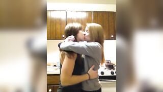 Sweet girls kiss