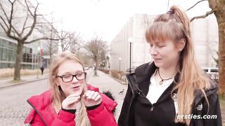 Firsties: Females fuck in the Berlin University Library
