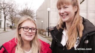 Firsties: Females fuck in the Berlin University Library