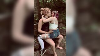 Lesbian’s get dirty in the woods