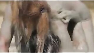 Sandy Mud Wrestling
