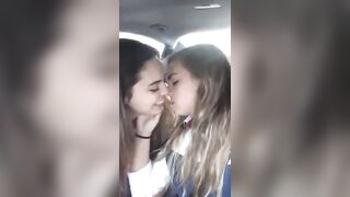 Perfect and unexpected lesbian kiss