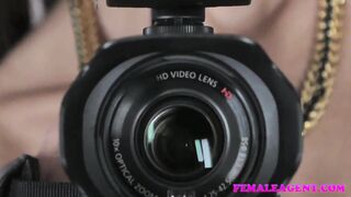 FemaleAgent Sexy agent dominates casting with a big strap on