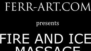 Sensual Lesbian Anal Ginger Figging Massage, burning anal pain with ice cold cubes