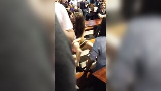Girls kissing each other in Oktoberfest Blumenau Brazil