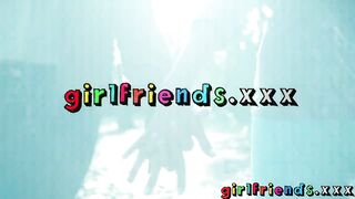 Girlfriends try on party clothes then make homemade sextape