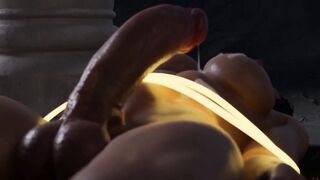 3D Dominant Futanari MILF fucks Bound Girl in Mouth, Ass and Pussy