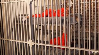 Lesbian couple are having rough sex with lots of hard fingering and sixty nine pose in a prison