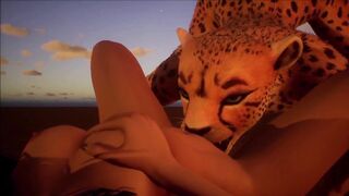 Furry Lesbian erotic licking and scissoring