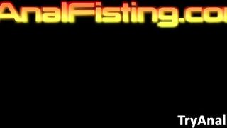 Betsey Kite fisted her brunette GF anally