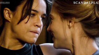 Michelle Rodriguez Lesbian Kiss on ScandalPlanet.Com