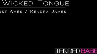 August Ames shows off her wicked tongue