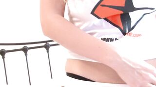 Young sluts in crazy mood enjoy get in bed together and topless