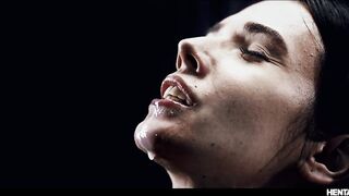 Dumb chick gets rough fuck by huge alien monsters and explodes with cum