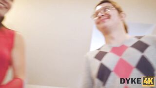 DYKE4K. Late to Three Hotties Party with Kami Yammy, Carolina Sun, Lina Leps