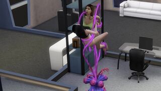 Tentacles fuck two beautiful girls