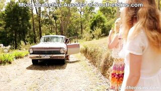 Outdoor Yoga Lesson with Lesbian Aussies