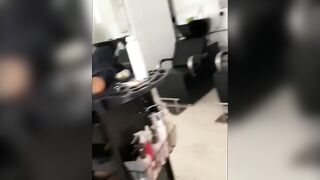 sexy young hair dresser offers her customer good blowjob and casting blowjob german stepsis