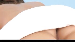 Two Big Titted Sluts Scissor on A Massage Table