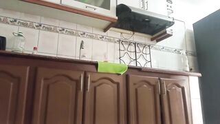 The plumber gets excited when he sees my huge buttocks and fucks me