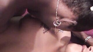 Two hot ebony sluts making white dick cum like never before