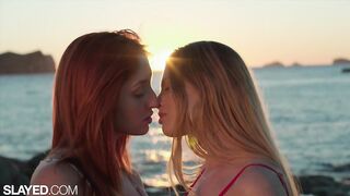 Stunning duo Red & Sophie have intense poolside sex (Sophie Sparks)