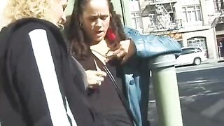 Prostitute steals butt plug and plays with it in public...