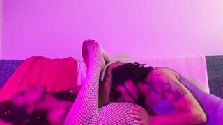 Hot Trans Fucks Lesbian Step Sister and Gives Her Pussy a Creampie