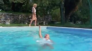 All Natural Hairy Bush Poolside Lesbians