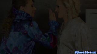 Bukakke lesbians fisting pussy at glory hole