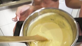 blond lesbians have fun in kitchen with vegetable masturbation ass licking and lezdom tickling cheese humiliation