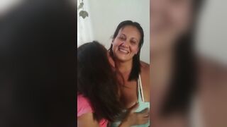 Fantastic amateur milfs tongue kiss