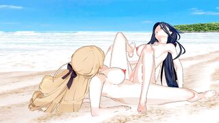 Clorinde x Navia SEX ON THE BEACH [ Genshin Yuri Hentai ]