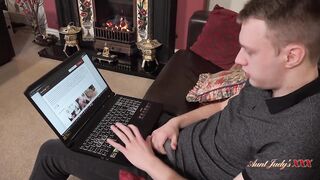 AuntJudysXXX - 40yo MILF Step-Aunt Aurora Catches her Step-Nephew Jacking Off