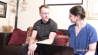 AuntJudysXXX - 40yo MILF Step-Aunt Aurora Catches her Step-Nephew Jacking Off